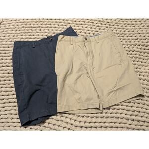 Lot of 2 Amazon Essentials Men's Classic-Fit 9" Short - Size 32 - Navy/Khaki